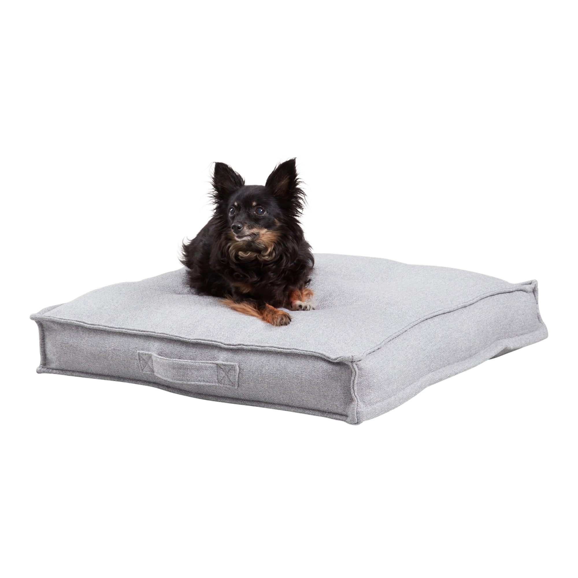 Small Cement Polyester Tufted Dog Bed with Handle