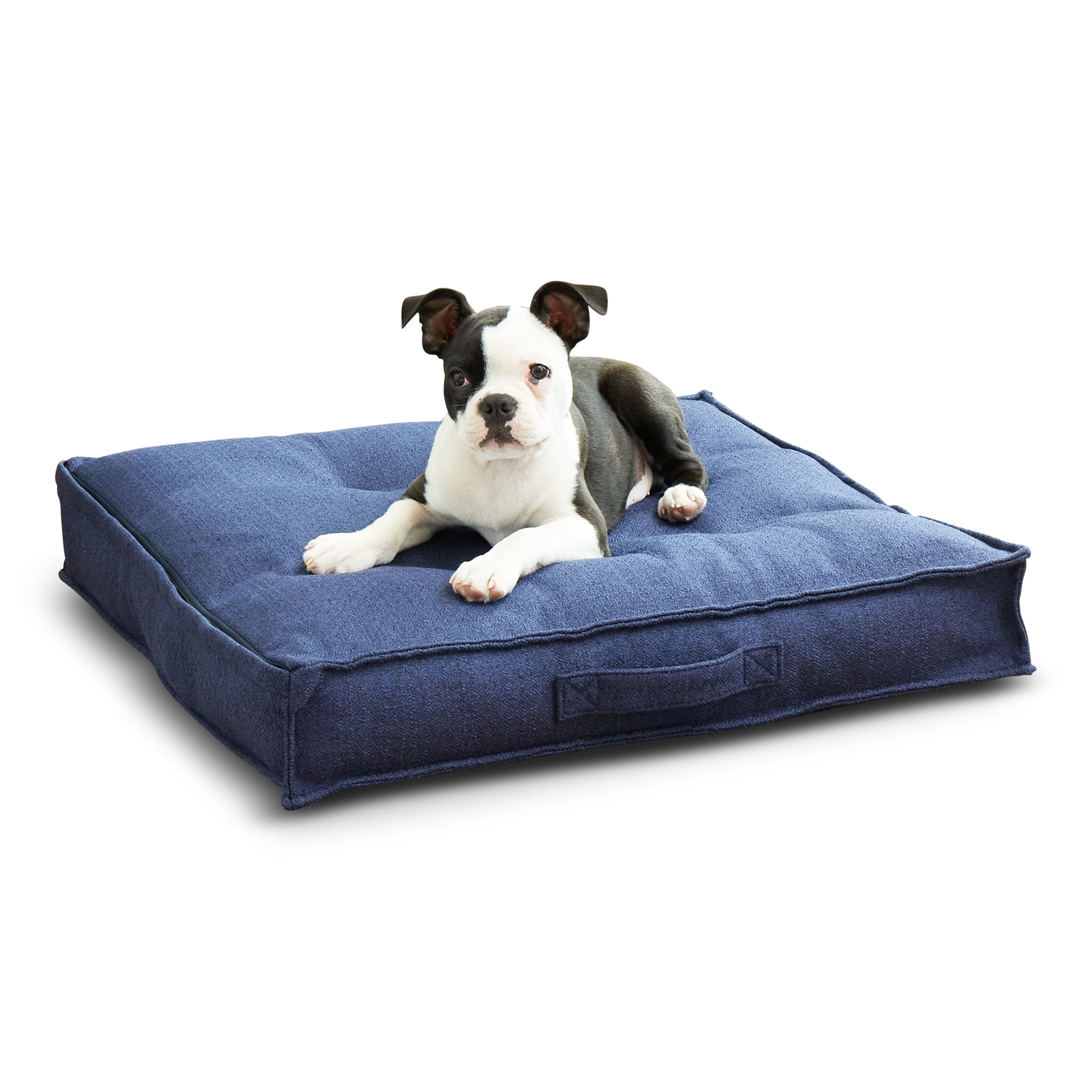 Happy Hounds Milo Square Tufted Pillow Dog Bed- Cobalt- Small (24 x 24 in.)