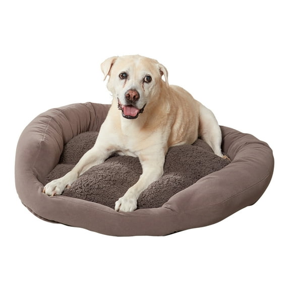 Happy Hounds Murphy Deluxe Donut Dog Bed, Gray, Medium (32 x 32 in.)