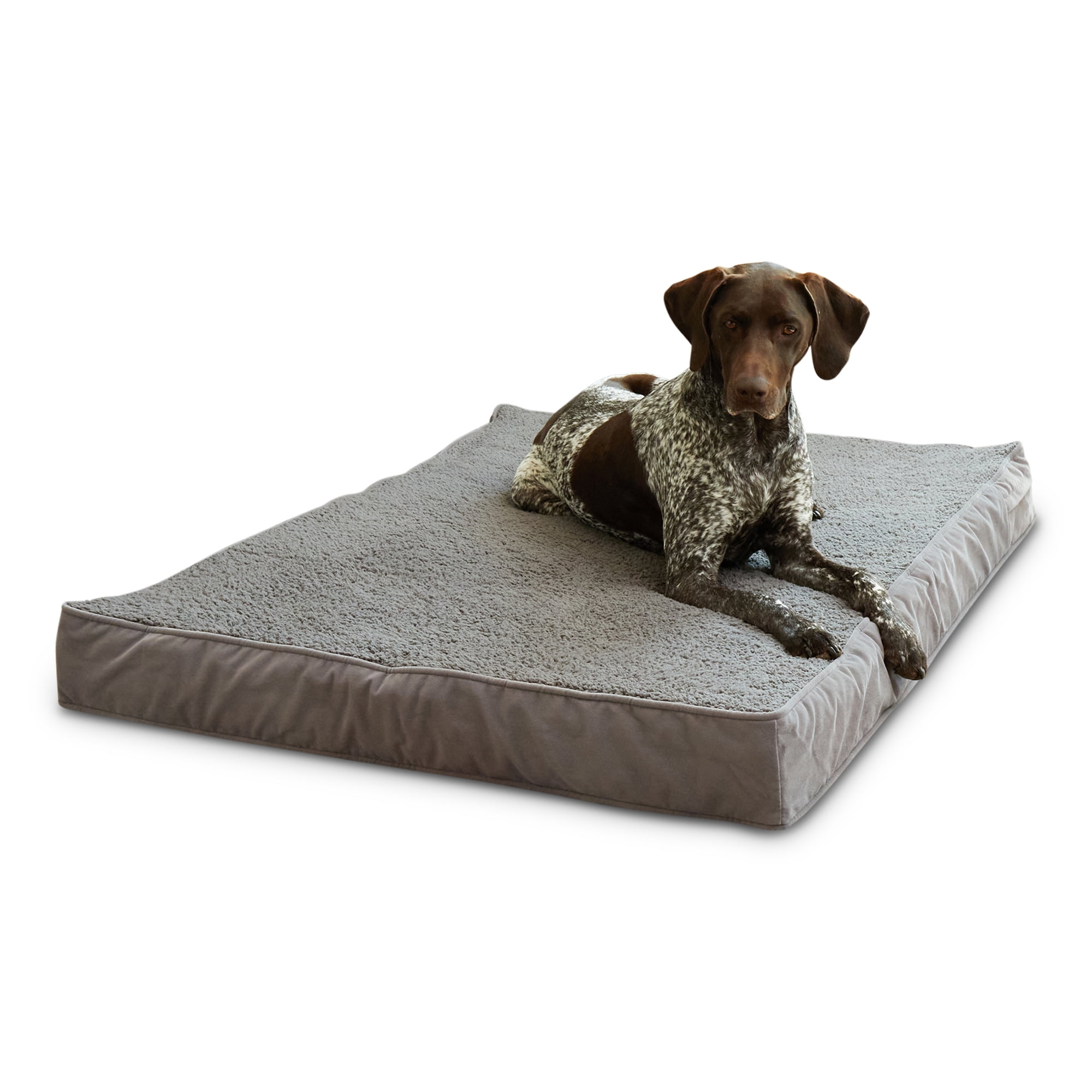 Happy Hounds Oscar Sherpa Orthopedic Dog Bed, Gray, Large (48 x 36 in.)
