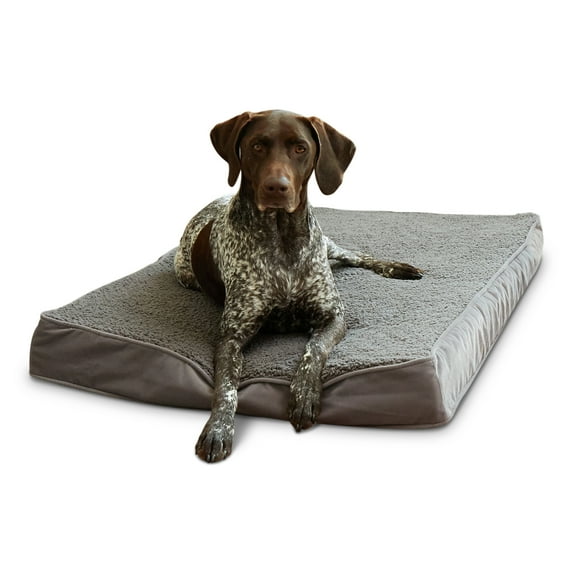 Happy Hounds Oscar Sherpa Orthopedic Dog Bed, Gray, Medium (42 x 30 in.)