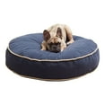 thumbnail image 1 of Happy Hounds Scout Round Reversible Pillow Dog Bed, Denim, Small, 1 of 7
