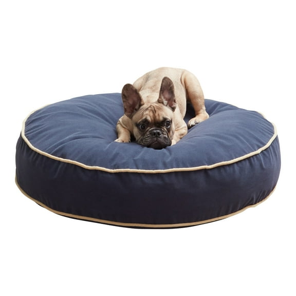 Happy Hounds Scout Round Reversible Pillow Dog Bed, Denim, Small