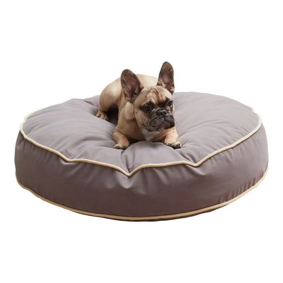 Happy Hounds Scout Round Reversible Pillow Dog Bed, Smoke, Small