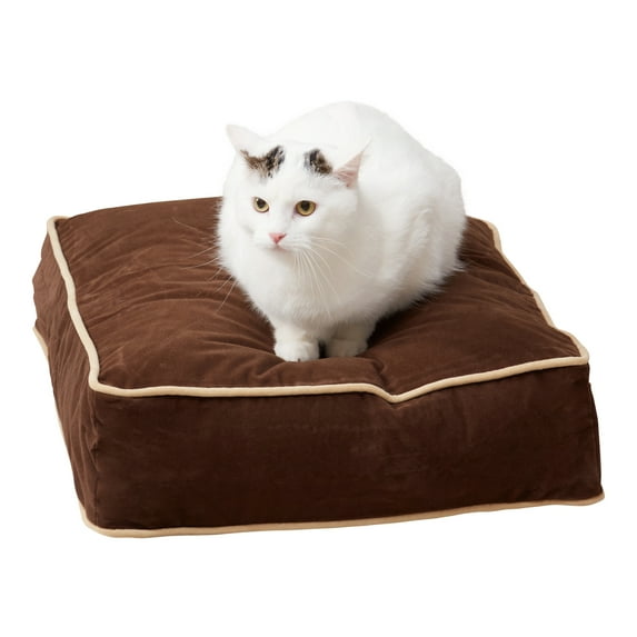 Happy Hounds Willow Small Cocoa Rectangle Pillow Style Cat Bed