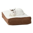 thumbnail image 1 of Happy Hounds Willow Small Latte Rectangle Pillow Style Sherpa Cat Bed, 1 of 5