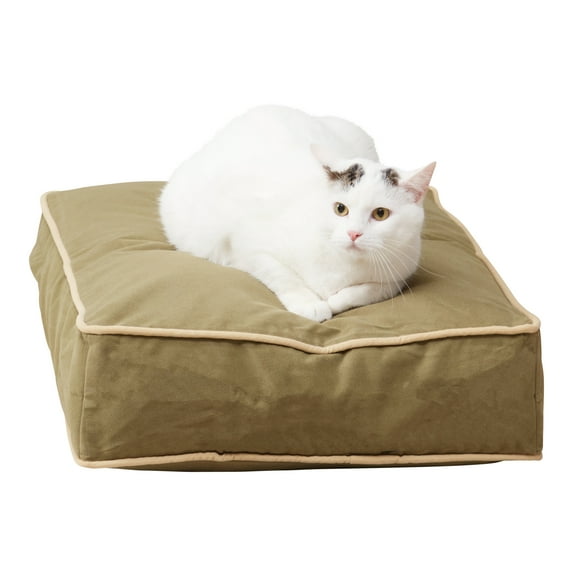 Happy Hounds Willow Small Moss Rectangle Pillow Style Cat Bed