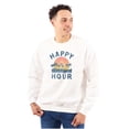 thumbnail image 1 of Happy Hour Beach Vacay Vibes Drinking Unisex Plus Fleece Graphic Sweatshirt Brisco Brands 2X, 1 of 5
