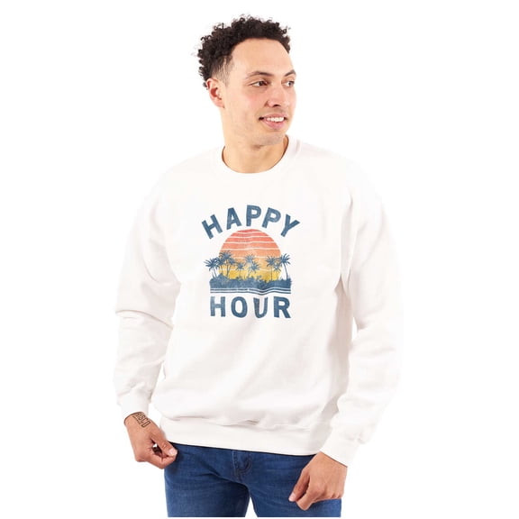Happy Hour Beach Vacay Vibes Drinking Unisex Plus Fleece Graphic Sweatshirt Brisco Brands 2X