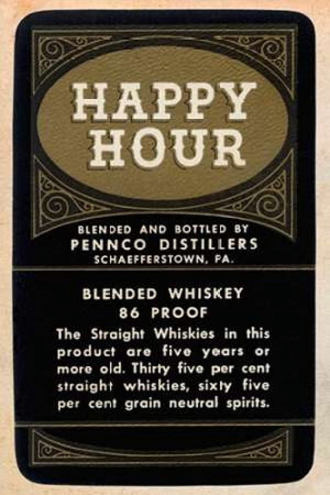 Happy Hour Blended Whiskey Canvas Art - Vintage Booze Labels (12 x 18)