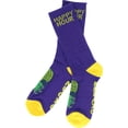 thumbnail image 1 of Happy Hour Mucho Relaxo Crew Socks Gold/Purple, 1 of 1