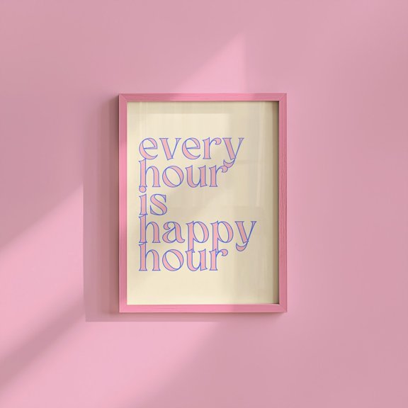 Happy Hour Print: Trendy Bar Cart Wall Art