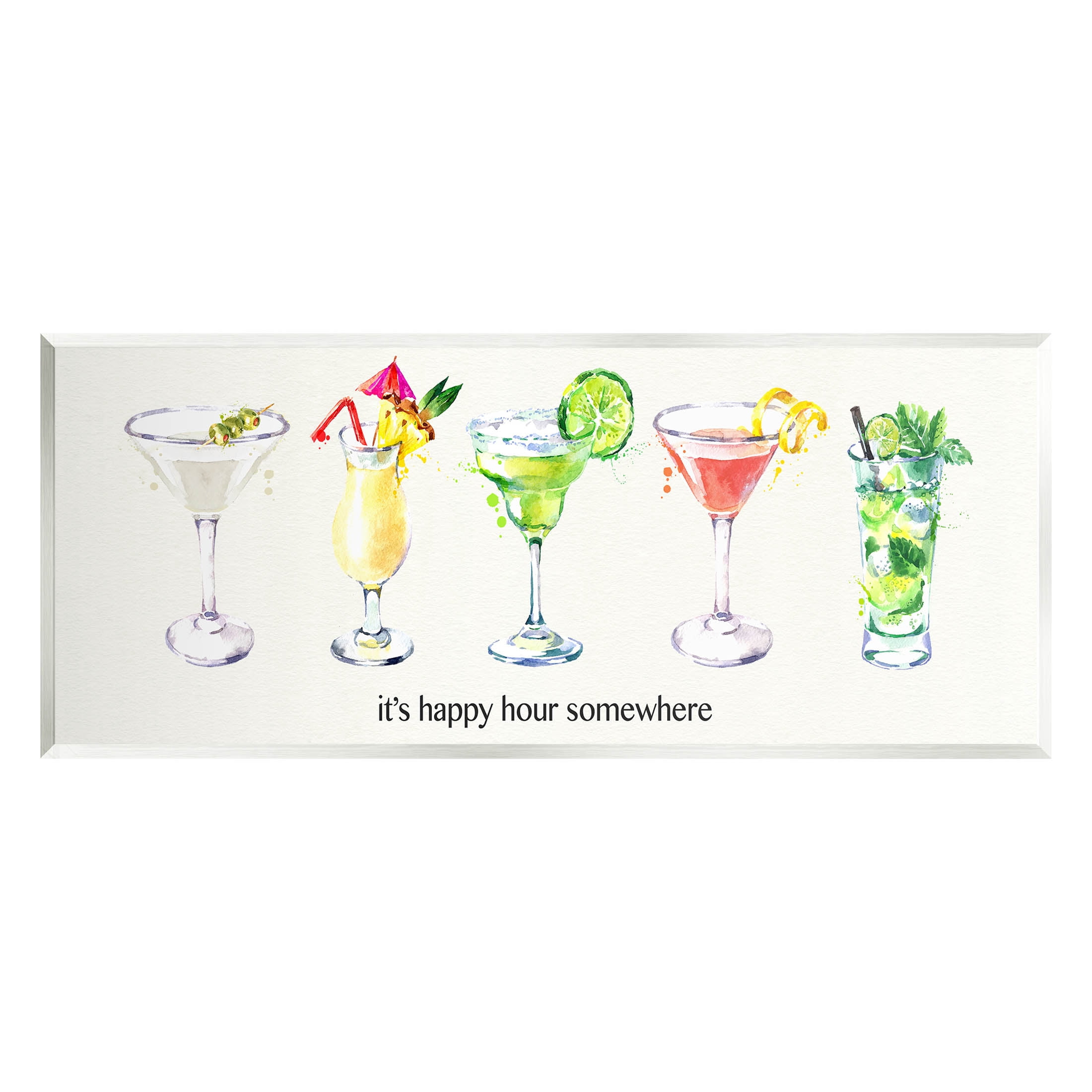 Happy Hour Somewhere Cocktails Food & Beverage Graphic Art Unframed Art Print Wall Art
