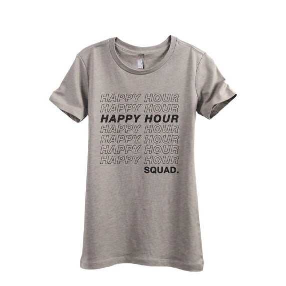 Happy Hour Squad Women's Fashion Relaxed T-Shirt Tee Heather Tan 2X-Large