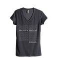 thumbnail image 1 of Happy Hour Squad Women's Fashion Relaxed V-Neck T-Shirt Tee Charcoal Grey X-Large, 1 of 3