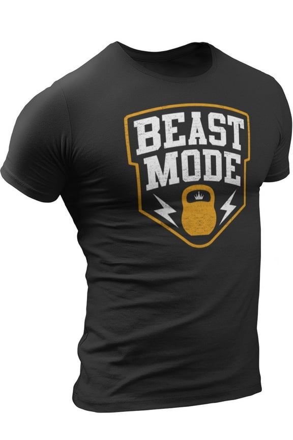 Happy Hour T-Shirt for Men Crossfit Workout Weightlifting Funny Gym Tshirt (Large, 7. Beast Mode Black)
