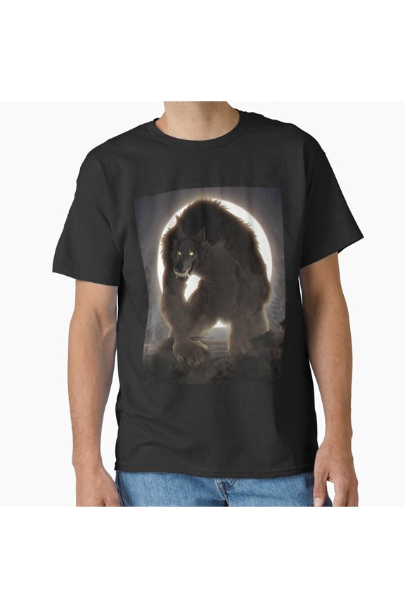 Happy Hour Wolf Celebration Lunar Night Creature Humor Tee Unisex T-Shirt, up to size 5XL