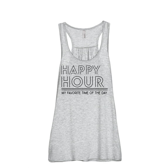 Happy Hour Women's Fashion Sleeveless Flowy Racerback Tank Top Sport Grey 2X-Large