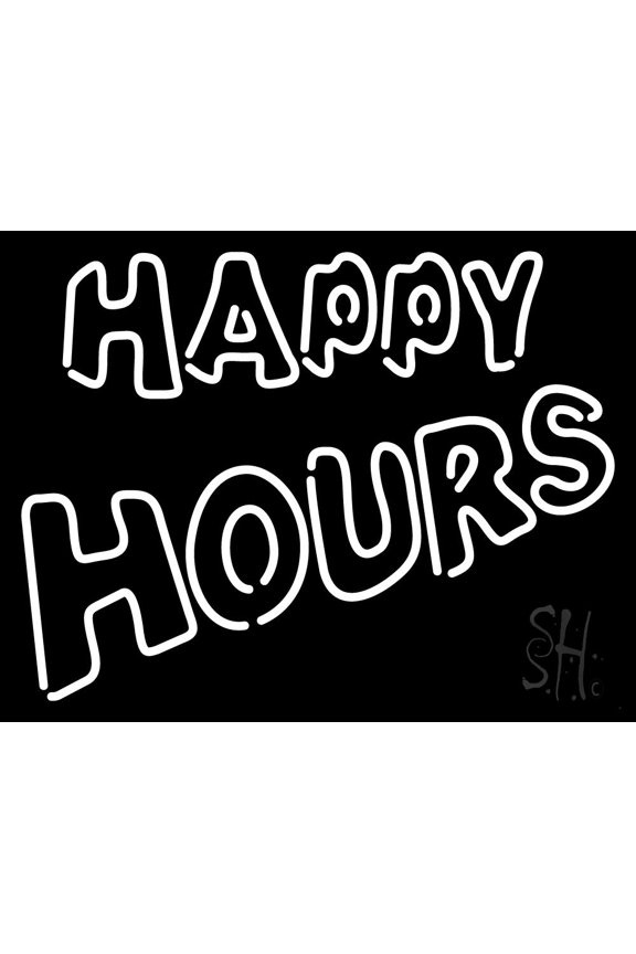 Happy Hours LED Neon Sign 15 x 19 - inches, Clear Edge Cut Acrylic Backing, with Dimmer - Bright and Premium built indoor LED Neon Sign for Bar decor.
