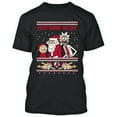 thumbnail image 1 of Happy Human Holiday Santa Christmas T-Shirt Color Black Small, 1 of 2