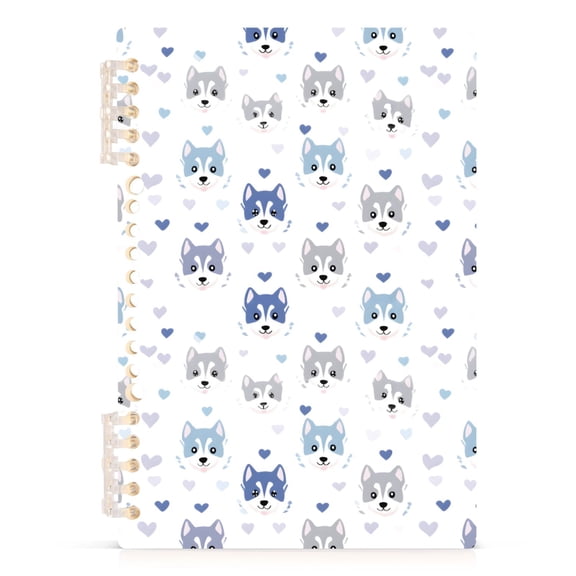 Happy Husky A5 Notebook Refillable 60 Sheets Detachable Ring Binder PP Cover Journal