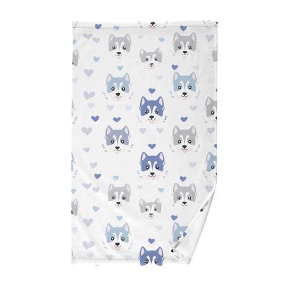 Happy Husky Bath Towel 100% Cotton Soft Thick High Absorbency Hand Face Towel Single Pack 16x28in