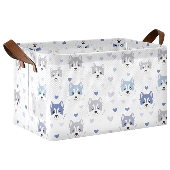Happy Husky Collapsible Storage Bin Open Home Shelf Basket Water-Resistant Iron Frame Large