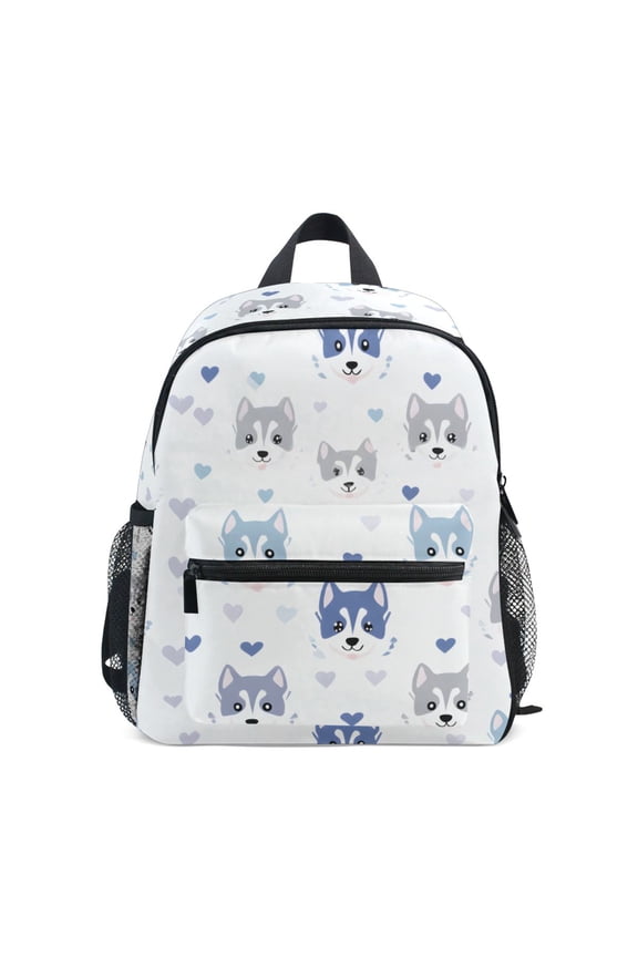 Happy Husky Mini Backpack Cute Small Backpack with Chest Strap and Whistle Ages 3-8