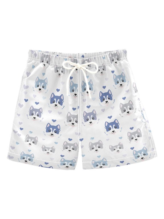 Happy Husky Swim Trunks Quick Dry Beach Pool Board Shorts Lightweight Stylish Print Sizes 2T to XL