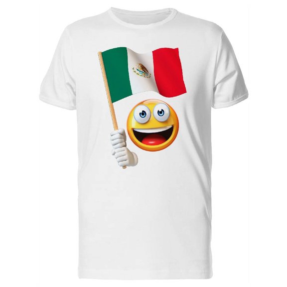 Happy Icon With Mexican Flag T-Shirt Men -Image by Shutterstock, Male Small