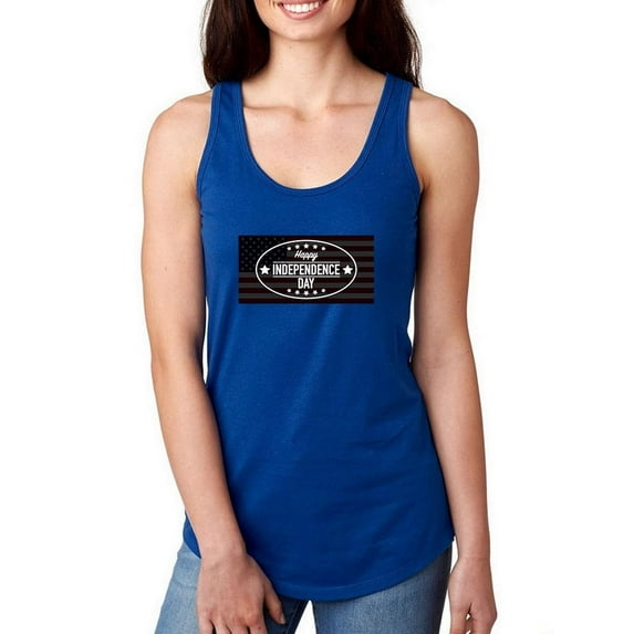 Happy Independence Day Flag. Racerback Tank Women -Image by Shutterstock, Female Small