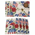 thumbnail image 1 of Happy Independence Day Placemats Set of 1, U. S. Flag Flowers White Five-Pointed Stars Non-Slip Place Mats Washable Table Mats for Kitchen Dining Table Decorations Indoor/Outdoor, 1 of 9