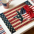 thumbnail image 1 of Happy Independence Day Placemats U. S. Flag Themed Metal Five-Pointed Star Retro Heat Insulation Non-Slip Place Mats Washable Table Mats for Dining Room Party Kitchen Decor, 1 of 6
