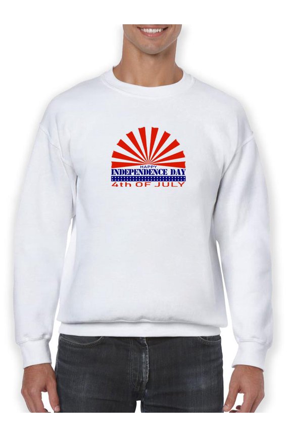 Happy Independence Day! Quote Sweatshirt Men -Image by Shutterstock, Male Small