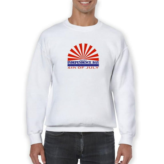 Happy Independence Day! Quote Sweatshirt Men -Image by Shutterstock, Male Small