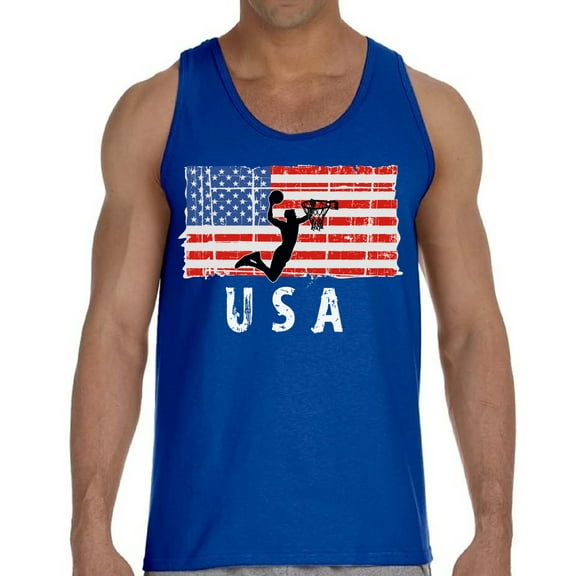 Happy Independence Day Tank Top for Men - 4th of July Basketball USA Graphic Tanks Patriotic Outfit