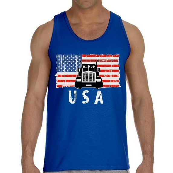 Happy Independence Day Tank Top for Men - 4th of July Truck USA Graphic Tanks Patriotic Outfit