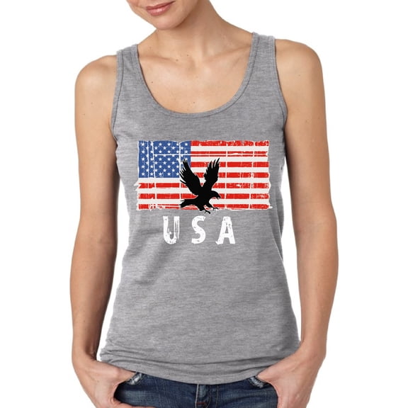 Happy Independence Day Tank Top for Women - 4th of July Eagle USA Graphic Tanks Ladies Patriotic Outfit