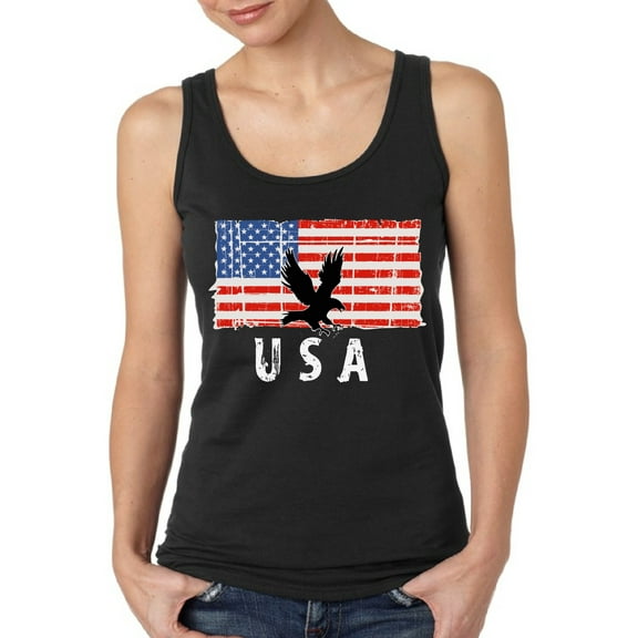 Happy Independence Day Tank Top for Women - 4th of July Eagle USA Graphic Tanks Ladies Patriotic Outfit