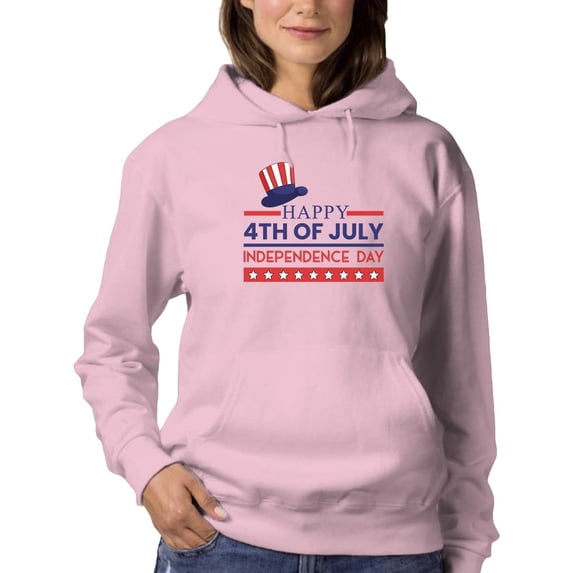 Happy Independence Day Usa Hoodie Women -Image by Shutterstock, Female Large