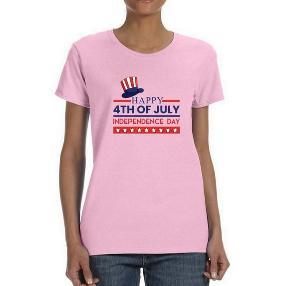 Happy Independence Day Usa T-Shirt Women -Image by Shutterstock, Female 4X-Large