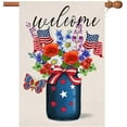 thumbnail image 1 of Happy Independence Flag,28x40 Inch Independence Day Garden Flags with Two Grommets Double Sided Printing 2 Layer Burlap Veterans Day Flag for Your Memorial Day Flag Decoration, 1 of 5