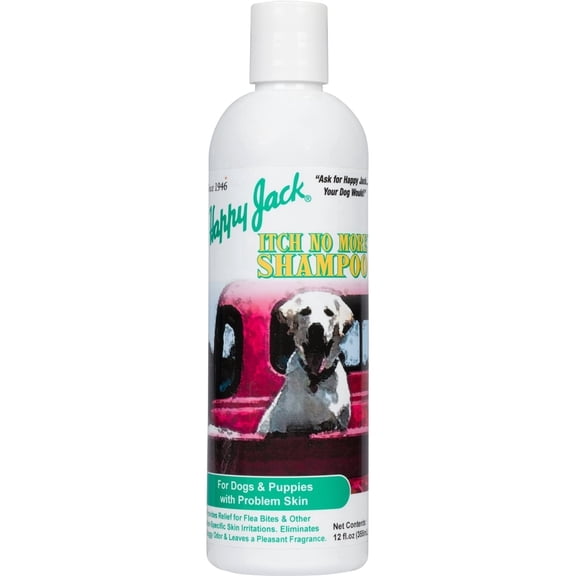 Happy Jack Itch No More Dog Itchy Skin Shampoo, Stops Itching, for Healthy Skin & Coat, 12 oz Bottle for Dogs