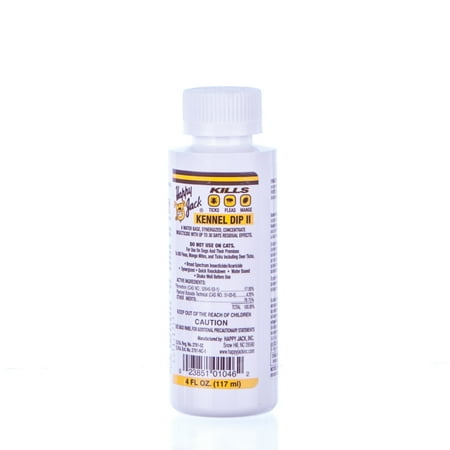 Happy Jack Kennel Dip II Flea Tick Dip for Dogs 4 oz.