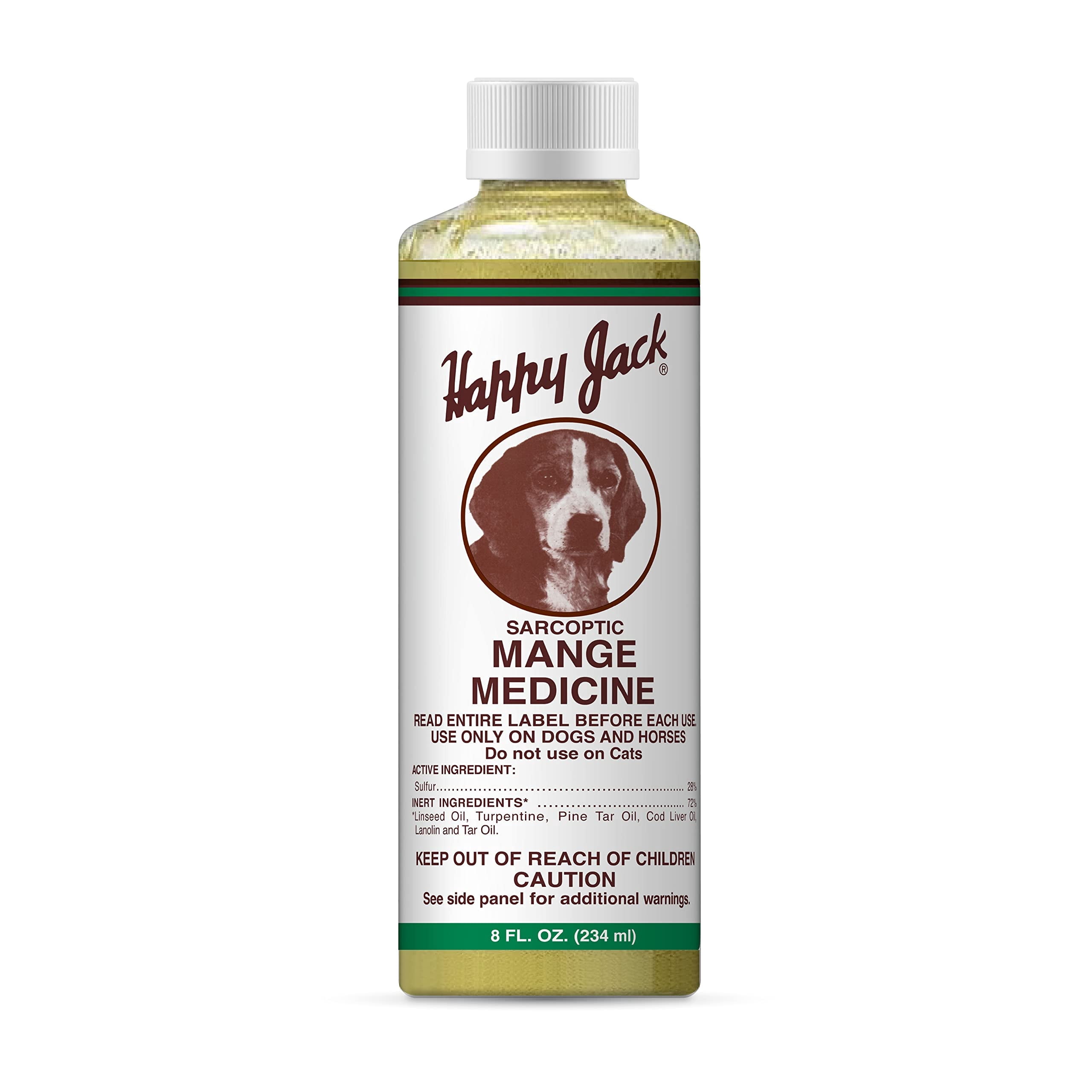 Happy Jack Mange Medicine for Dogs & Horses - Soothes Hot Spots, Mange, Fungi, Allergies, Eczema - 8 oz