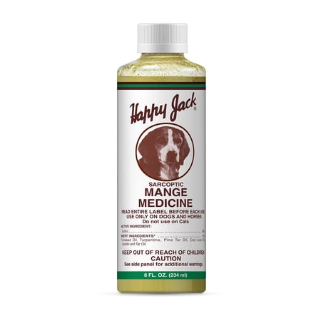 Happy Jack® Mange Medicine & Mange Treatment for Dogs & Horses - Brings Soothing Itch Relief to Hot Spots, Severe Mange, Fungi, Allergies, Eczema & Most Dog Skin Irritation (8 oz)
