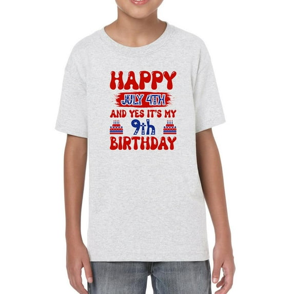 Happy July 4Th, 8Th Birthday T-Shirt Juniors -Image by Shutterstock, x-Large