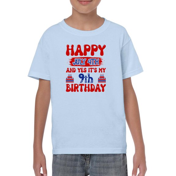 Happy July 4Th, 8Th Birthday T-Shirt Juniors -Image by Shutterstock,  x-Small