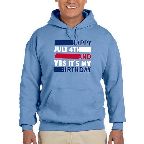 Happy July 4Th And My Birthday Hoodie Men -Image by Shutterstock, Male Small