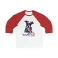thumbnail image 1 of Happy July 4th Patriotic Dog Unisex 3\4 Sleeve Baseball Tee, 1 of 2